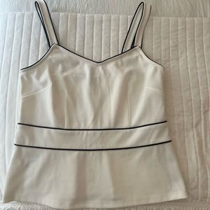 White and black structured top